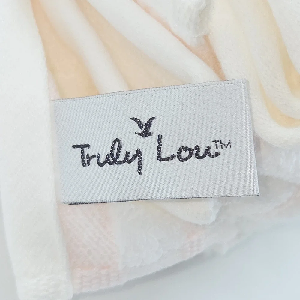 Truly Lou 6pc White Pink Soft Zero Twist Cotton Towel Set 2 Bath‎ 2 Hand 2 Wash